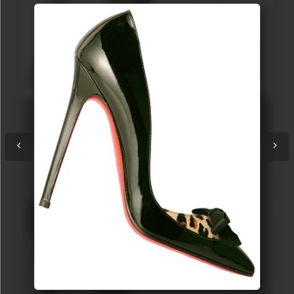 Christian Louboutin Lova 120 Leopard Bow Pigalle Pointy Pumps Size 37 So Kate - Picture 2 of 12